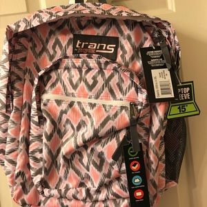 NWT Gray & Peach tribal design backpack